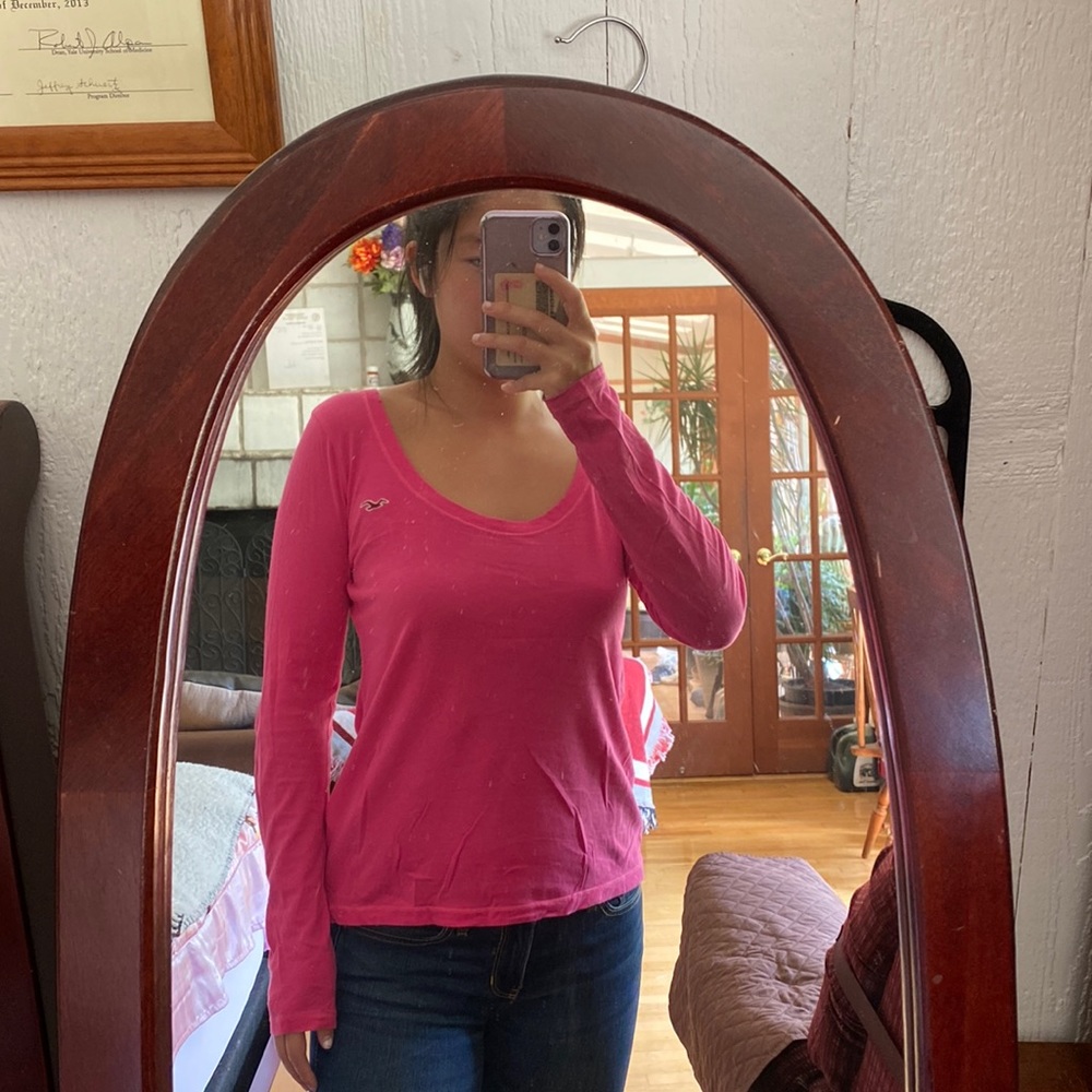 Hot pink hollister long sleeve